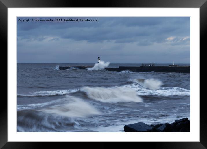 ROUGH SEAHAM Framed Mounted Print by andrew saxton