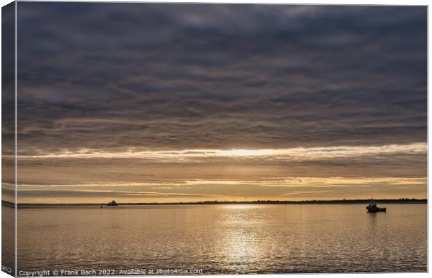 The island Fanoe seen from Esbjerg harbor, Denmark Canvas Print by Frank Bach