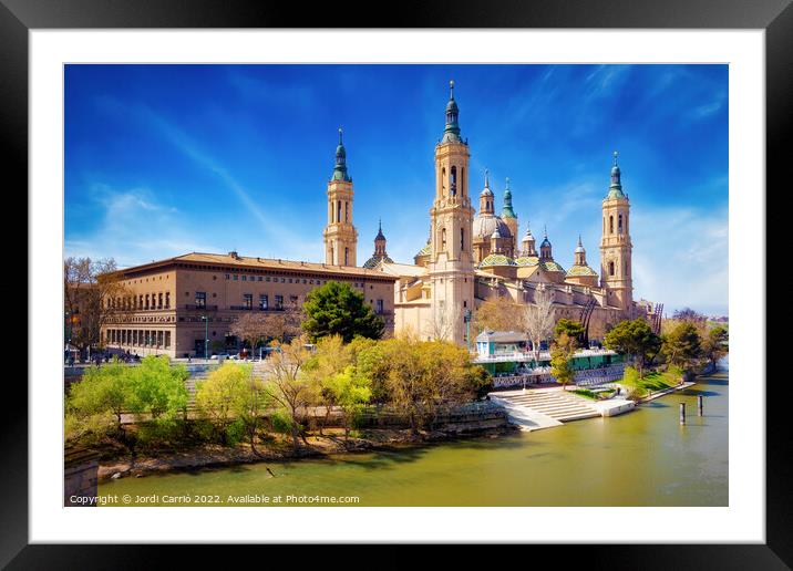 Basilica of Our Lady of Pilar in Zaragoza, Spain - Orton glow Ed Framed Mounted Print by Jordi Carrio