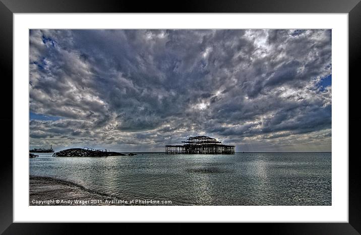 Clouds over the West Pier Framed Mounted Print by Andy Wager