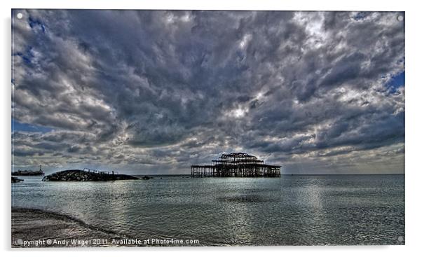 Clouds over the West Pier Acrylic by Andy Wager