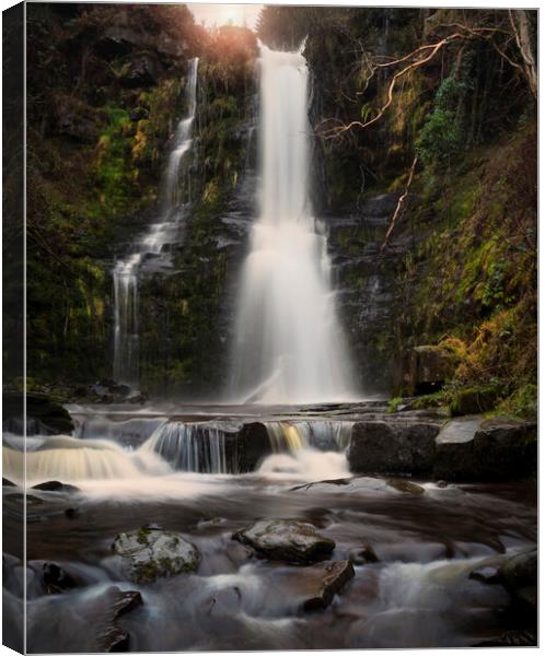 Waterfall in the Brecon Beacons Canvas Print by Leighton Collins