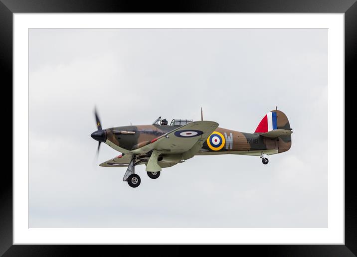 RAF Hurricane comes into land Framed Mounted Print by Jason Wells