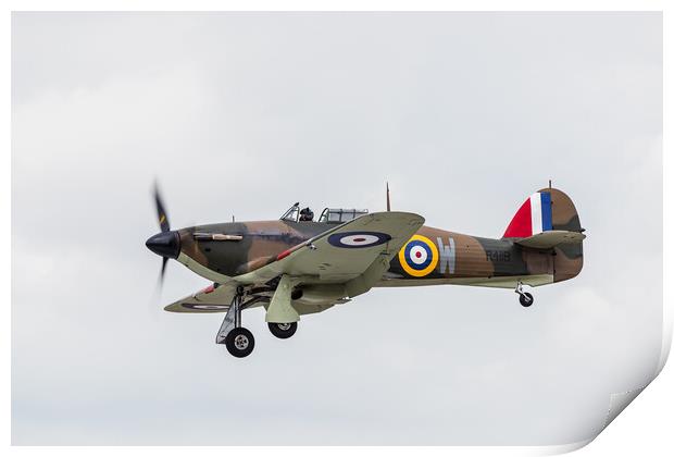 RAF Hurricane comes into land Print by Jason Wells