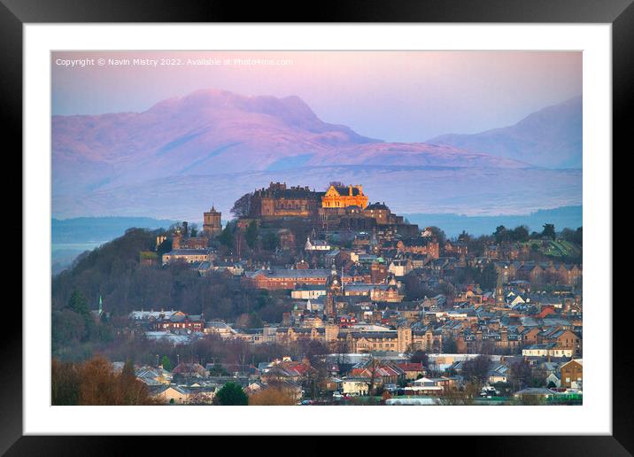 Early Morning Light on Stirling Castle  Framed Mounted Print by Navin Mistry
