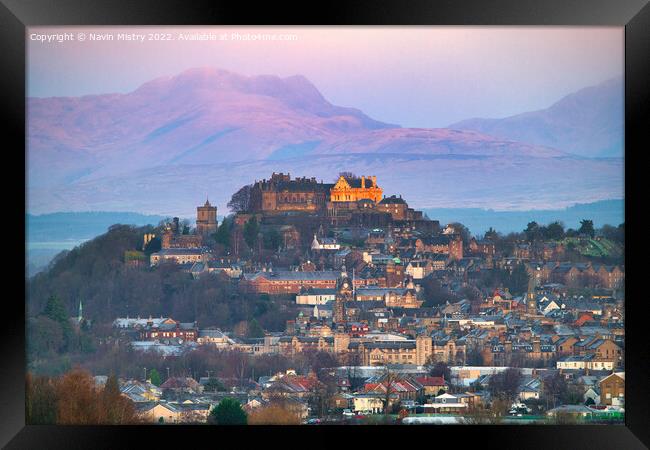 Early Morning Light on Stirling Castle  Framed Print by Navin Mistry
