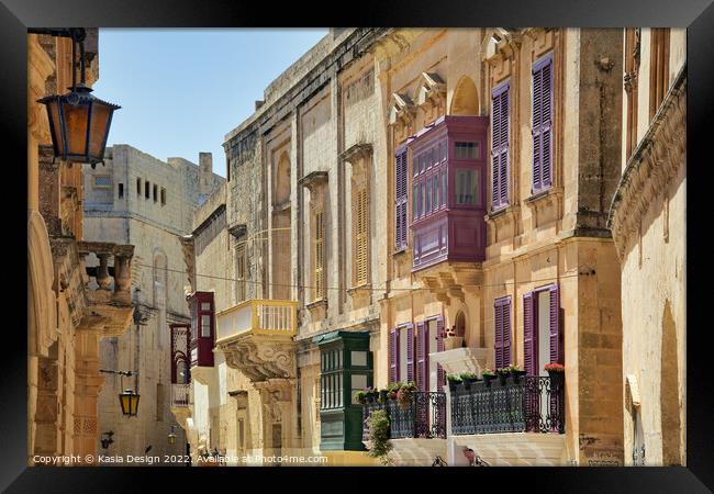 Mdina , The Silent City, Republic of Malta Framed Print by Kasia Design