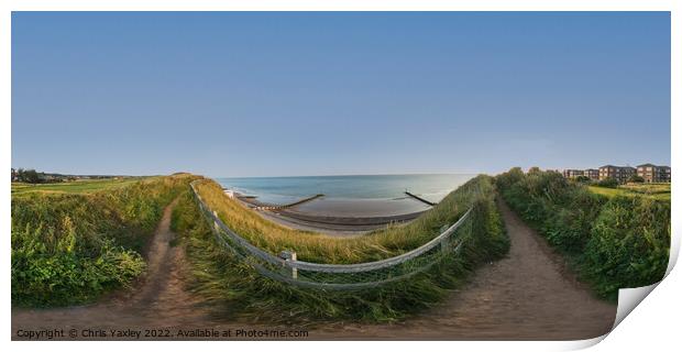 360 panorama of Sheringham beach, North Norfolk coast Print by Chris Yaxley