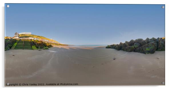 360 panorama of Sheringham beach, North Norfolk coast Acrylic by Chris Yaxley