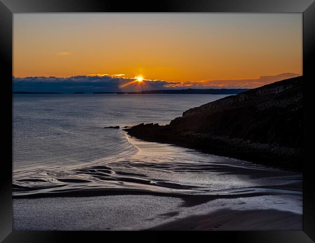 A Glorious Sunset Above Pendine Beach Framed Print by Colin Allen