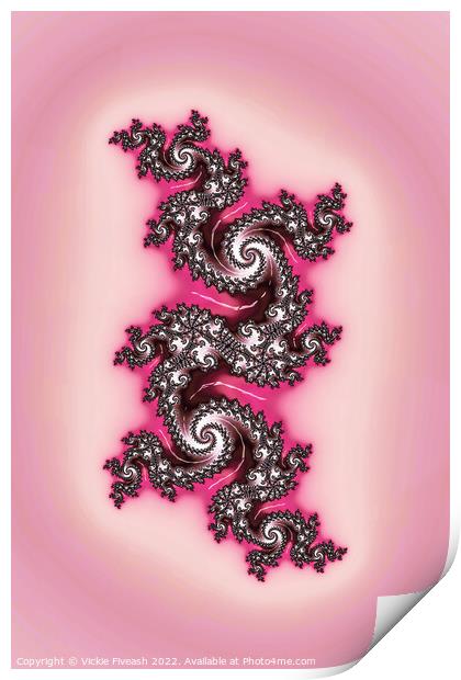 Pretty Pink Fractals Print by Vickie Fiveash