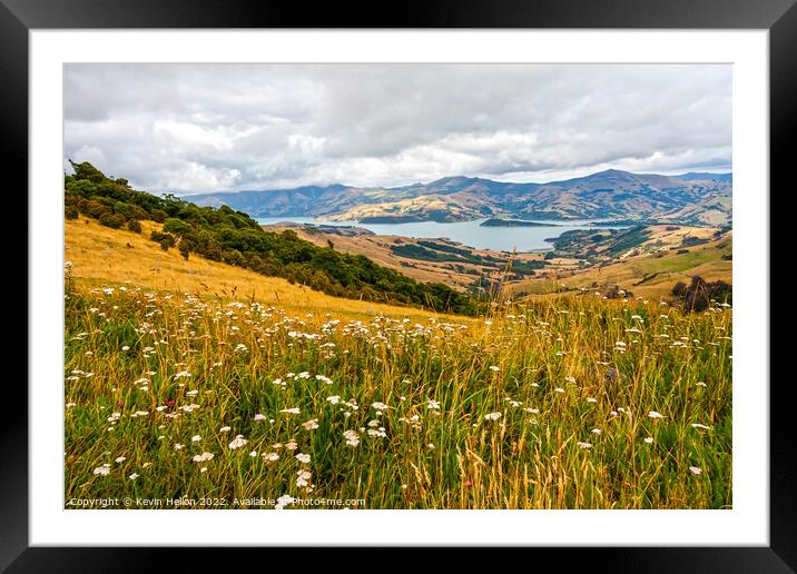 View over Banks Peninsular, Framed Mounted Print by Kevin Hellon