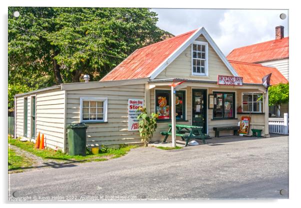 General store in Okains Bay, South Island, New Zealand Acrylic by Kevin Hellon