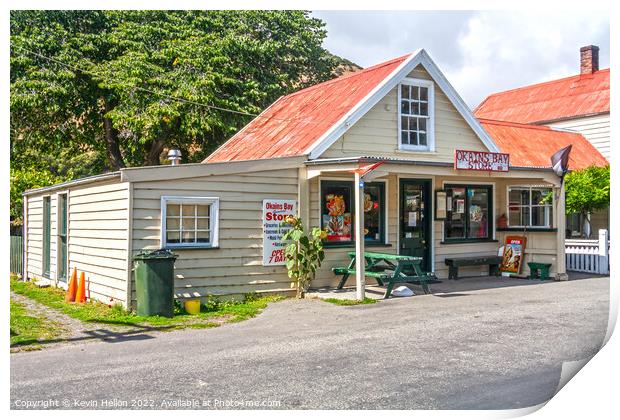 General store in Okains Bay, South Island, New Zealand Print by Kevin Hellon
