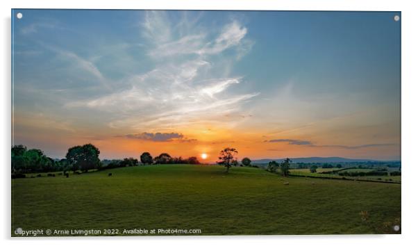 Sunset Tullyneil Sixmilecross Acrylic by Arnie Livingston