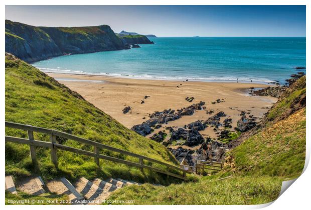 Traeth Llyfn Beach, Pembrokeshire. Print by Jim Monk