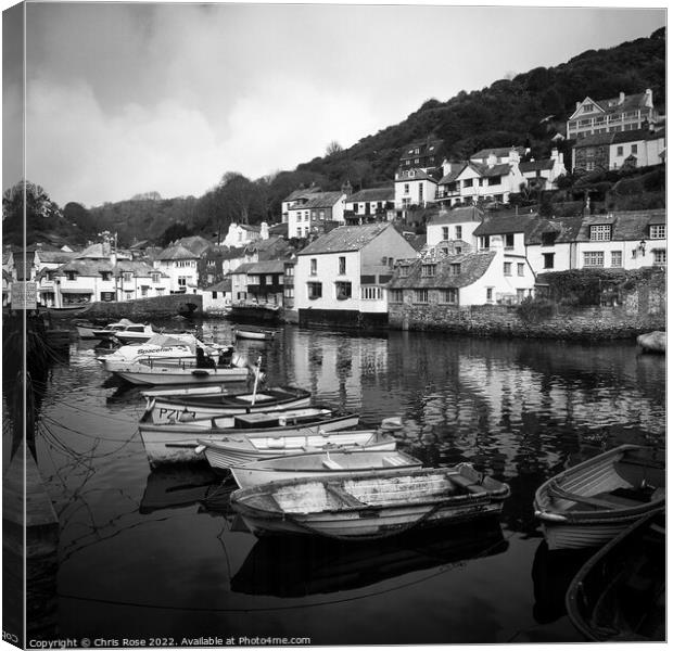 Polperro Harbour Canvas Print by Chris Rose