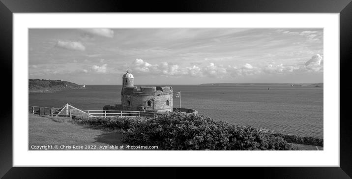 St Mawes Castle panorama Framed Mounted Print by Chris Rose