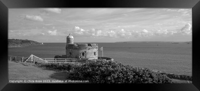 St Mawes Castle panorama Framed Print by Chris Rose