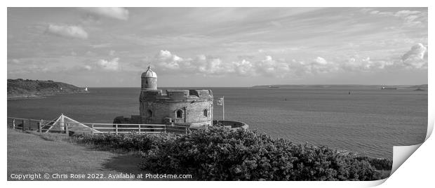 St Mawes Castle panorama Print by Chris Rose