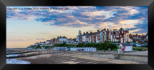 A Sunset Encounter in Serene Southwold Framed Print by Jo Sowden