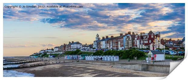 A Sunset Encounter in Serene Southwold Print by Jo Sowden