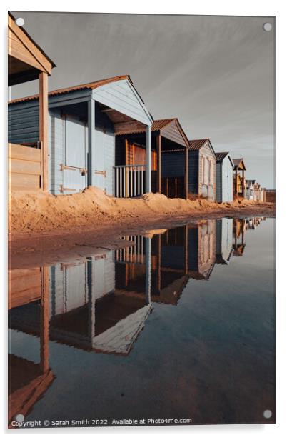 Beach Huts Reflected  Acrylic by Sarah Smith