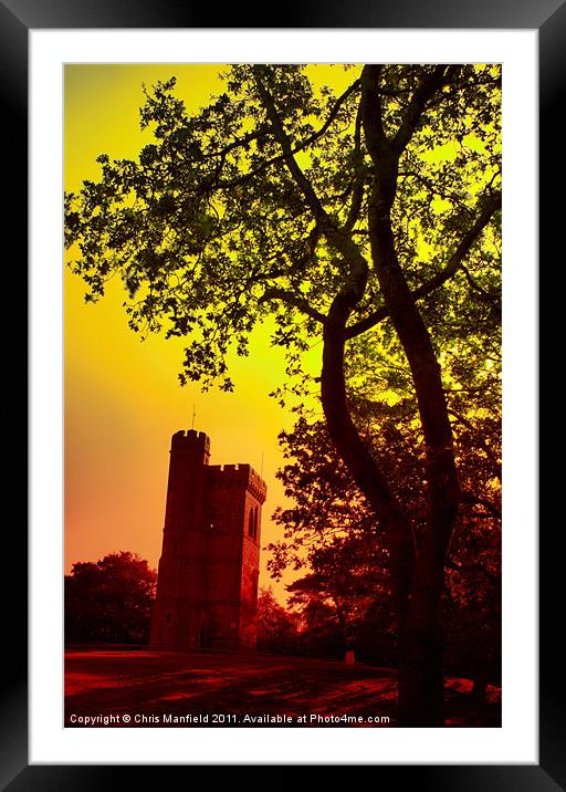 Lieth Hill Tower Framed Mounted Print by Chris Manfield