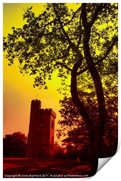 Lieth Hill Tower Print by Chris Manfield