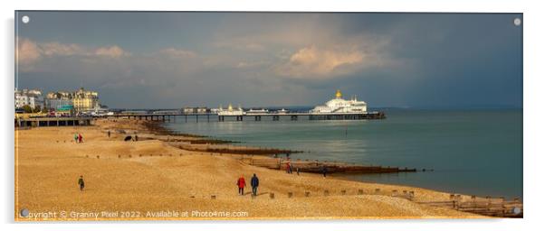 Eastbourne Beach and Pier Acrylic by Margaret Ryan