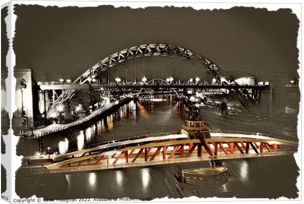 Tyne Bridges (Digital Art) Canvas Print by Kevin Maughan