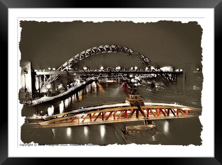 Tyne Bridges (Digital Art) Framed Mounted Print by Kevin Maughan