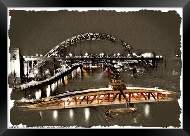 Tyne Bridges (Digital Art) Framed Print by Kevin Maughan