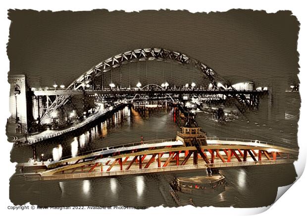 Tyne Bridges (Digital Art) Print by Kevin Maughan