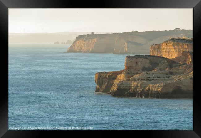 Lagoa Coast Cliffs. Algarve Framed Print by Angelo DeVal
