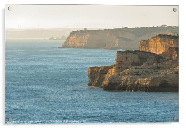 Lagoa Coast Cliffs. Algarve Acrylic by Angelo DeVal