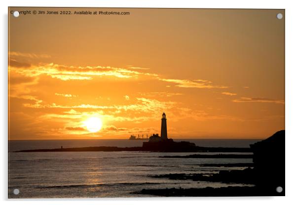 January sunrise at St Mary's Island Acrylic by Jim Jones