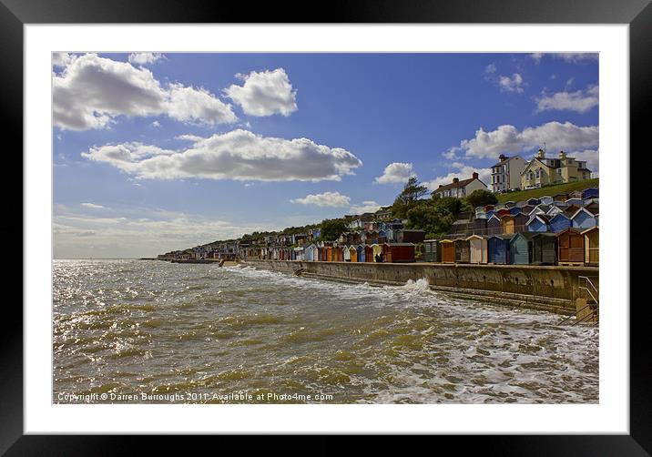 Beach huts At Frinton On Sea Framed Mounted Print by Darren Burroughs