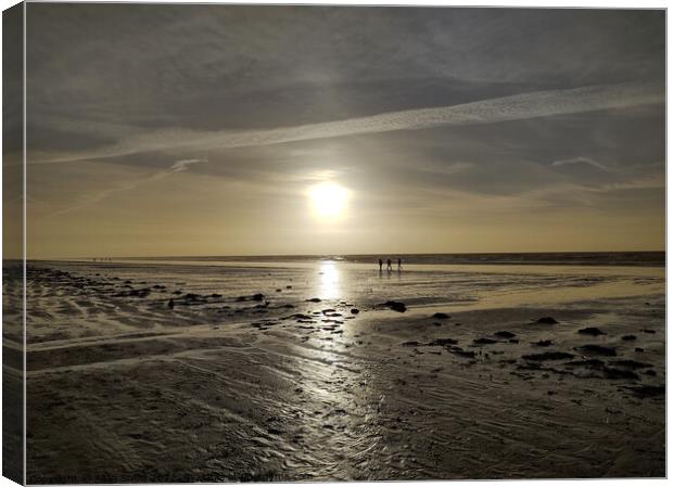 Winter Afternoon at Brean Down Beach, Somerset Canvas Print by Allan Snow