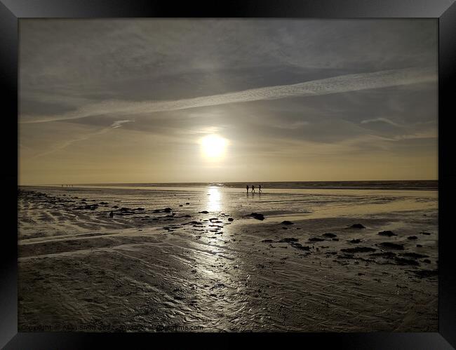 Winter Afternoon at Brean Down Beach, Somerset Framed Print by Allan Snow