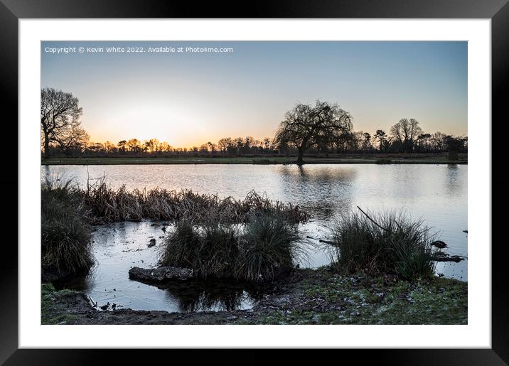 January sunrise at Bushy Park Framed Mounted Print by Kevin White