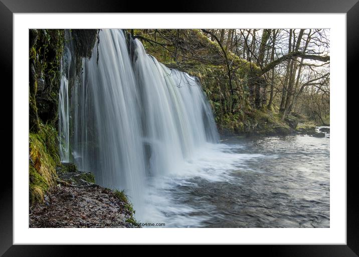 The Upper Ddwli Falls on the River Neath  Framed Mounted Print by Nick Jenkins