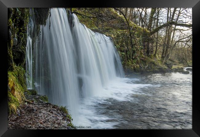 The Upper Ddwli Falls on the River Neath  Framed Print by Nick Jenkins