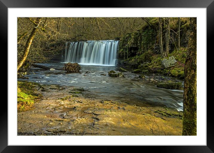 The Upper Ddwli Falls on the River Neath Framed Mounted Print by Nick Jenkins