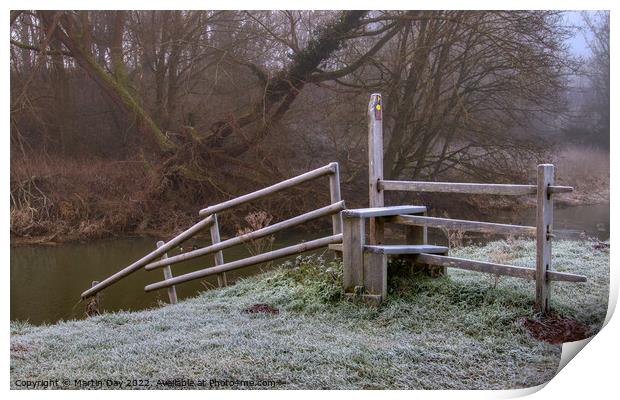 A Winter Wonderland at The River Bain Print by Martin Day