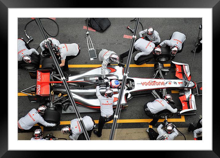 Jenson Button -Pitstop Framed Mounted Print by SEAN RAMSELL