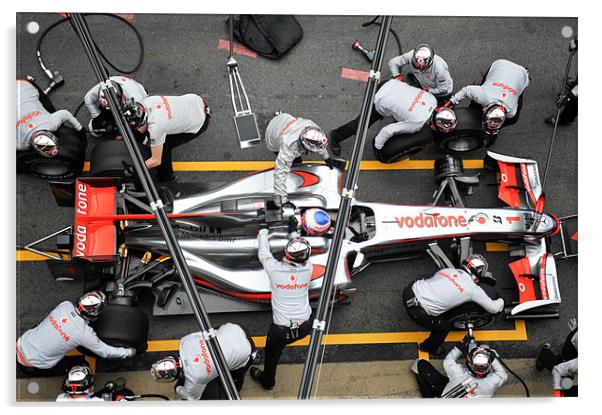 Jenson Button -Pitstop Acrylic by SEAN RAMSELL