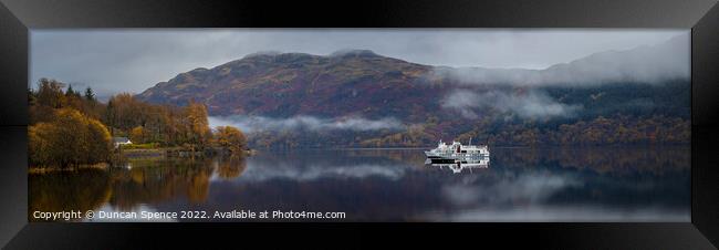 Misty Loch Lomond, Scotland. Framed Print by Duncan Spence