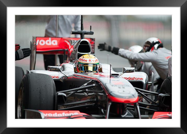 Lewis Hamilton - McLaren F1 Framed Mounted Print by SEAN RAMSELL