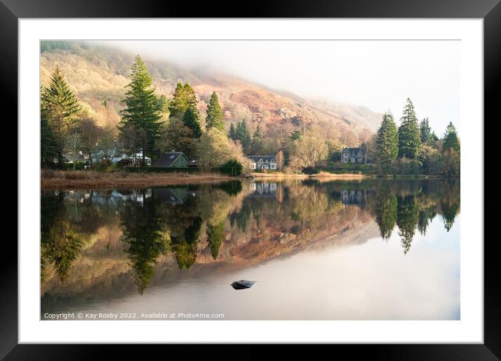 Loch Ard reflections Framed Mounted Print by Kay Roxby